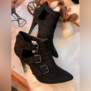 Belted accent booties